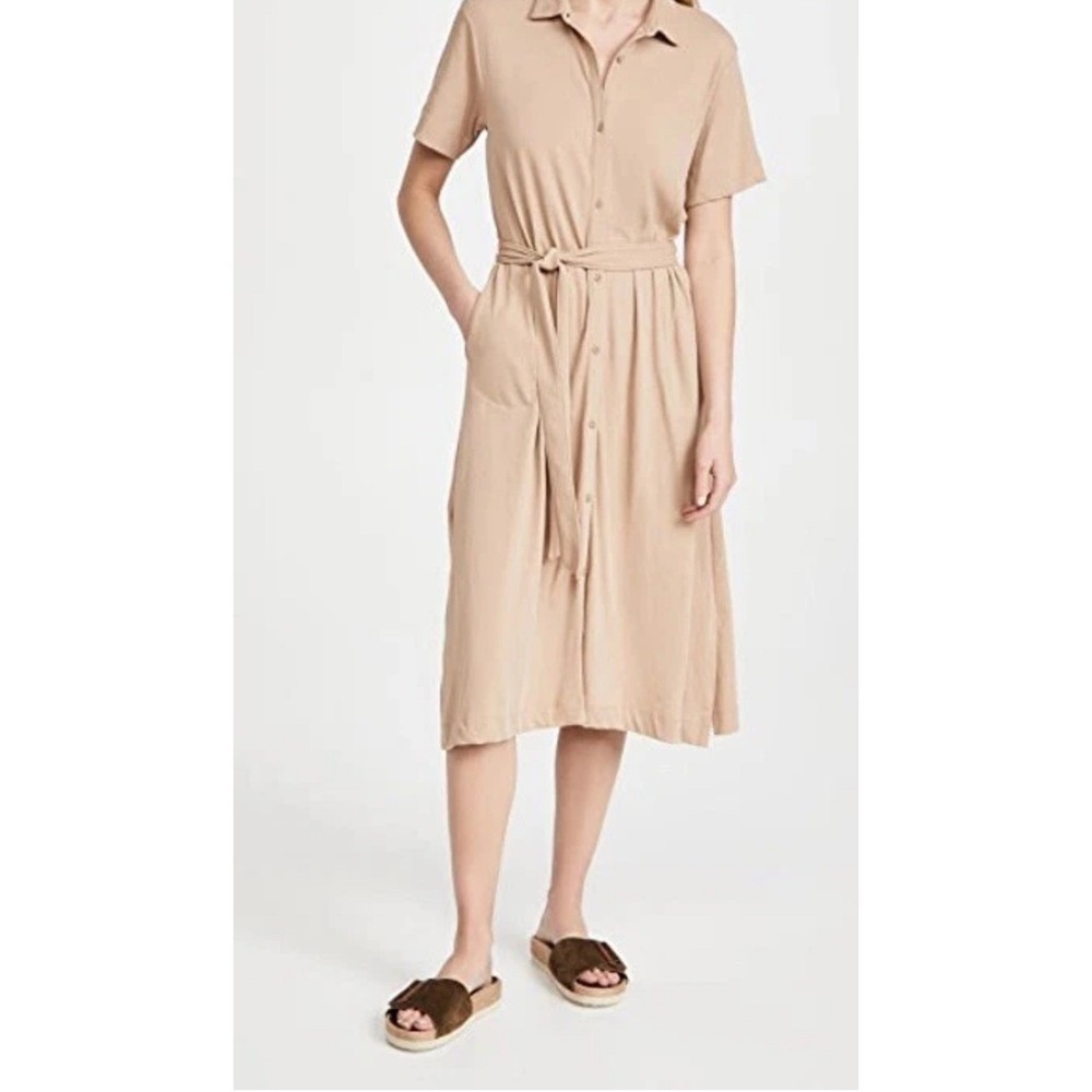 ATM Anthony Thomas Melillo Shirt Dress Camel Beige Cotton Size Large
